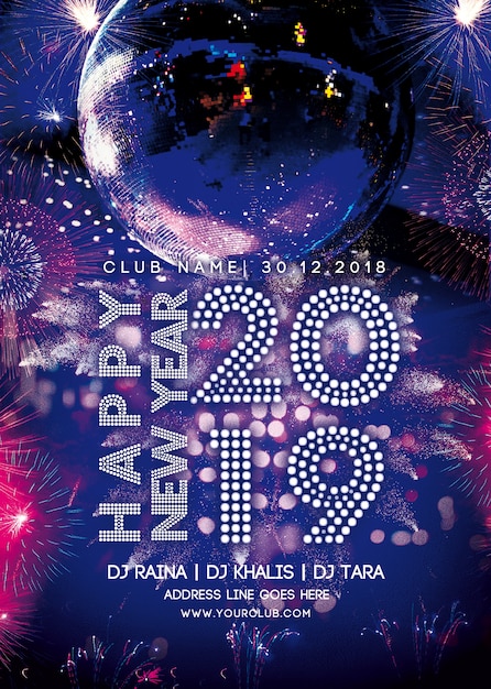 Premium PSD | New Year Party Flyer