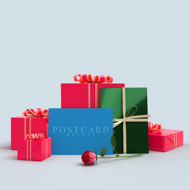 Download Premium PSD | Happy valentines day celebration gift box with card mockup