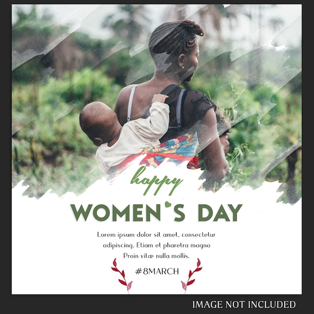 Happy women’s day and 8 march greeting instagram post template Premium Psd