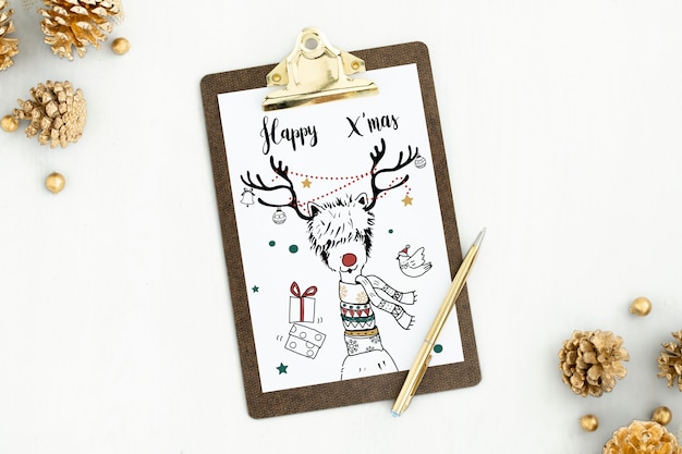 Download Happy xmas christmas card mockup PSD file | Free Download