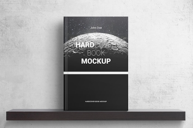 Download Premium Psd Hardcover Book On Shelf Mockup