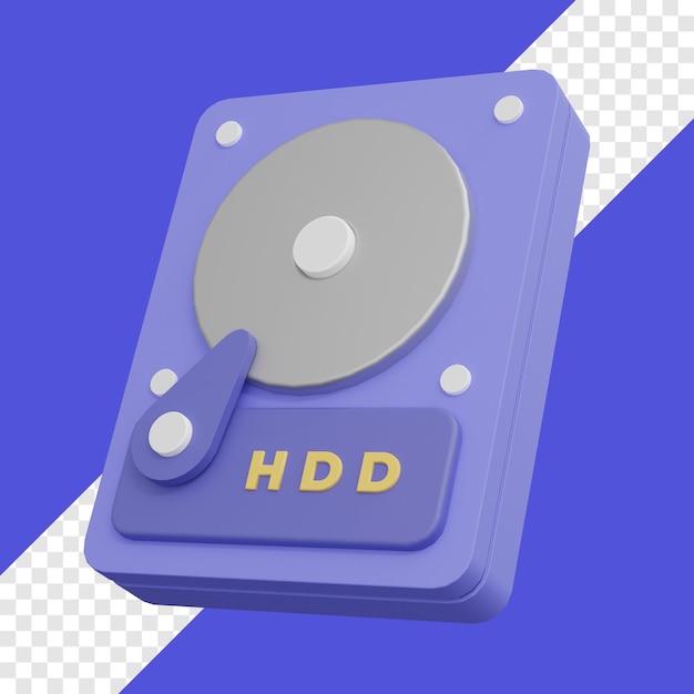 Premium PSD | Hardisk storage 3d illustration with transparent background