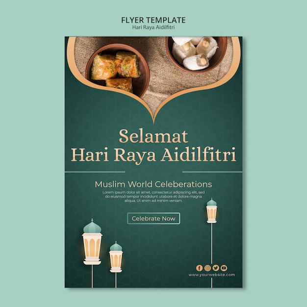 Free Psd Hari Raya Aidilfitri Concept Flyer Template