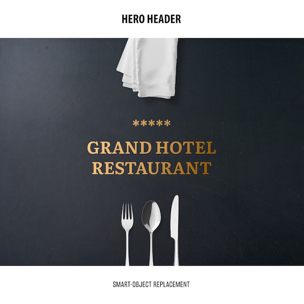Download Header restaurant mockup. | Free PSD File