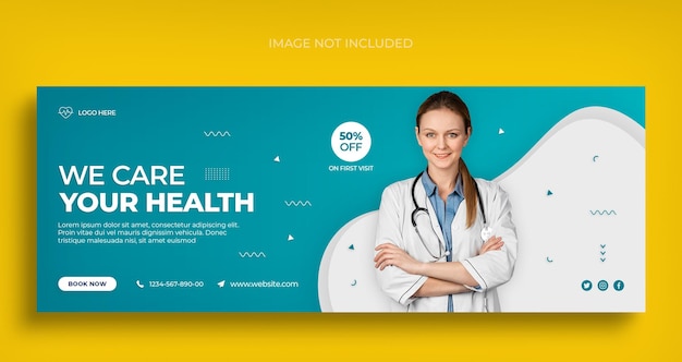  Healthcare and medical social media web banner and facebook cover photo design template
