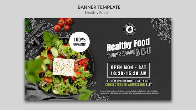 Free PSD | Healthy food banner design template