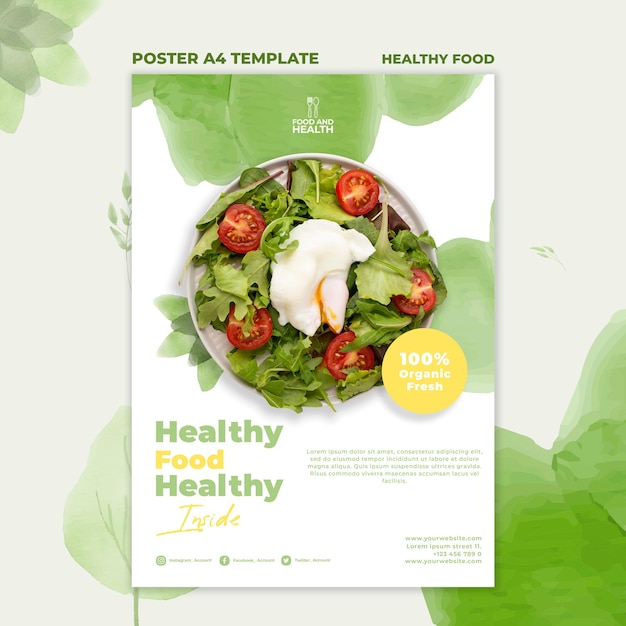 Free PSD | Healthy food concept poster template