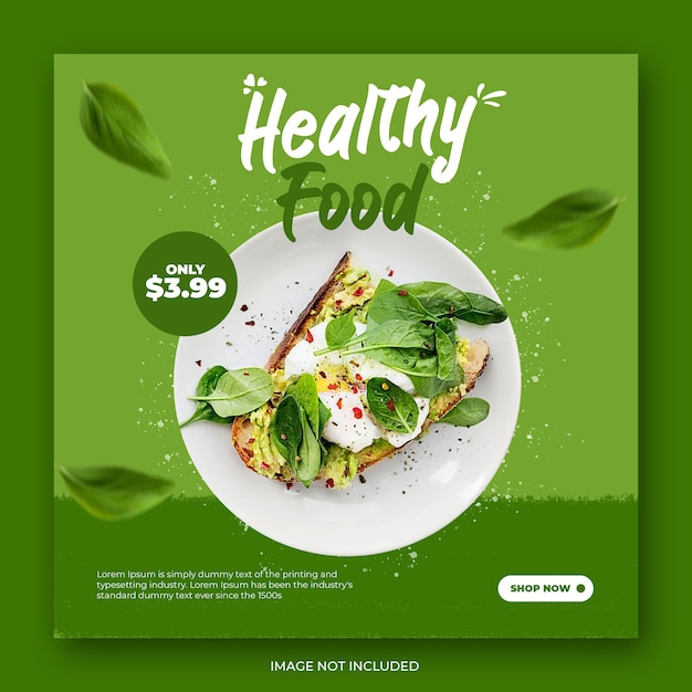 Premium PSD | Healthy food instagram post template