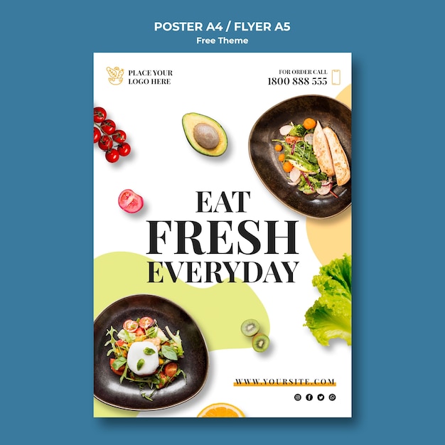 Healthy food poster theme | Free PSD File