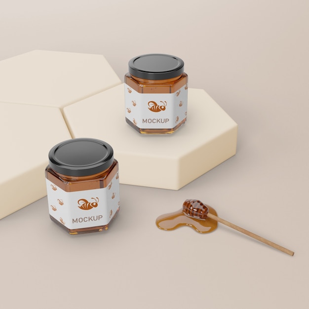 Download Free Psd Healthy Honey In Jars On Table