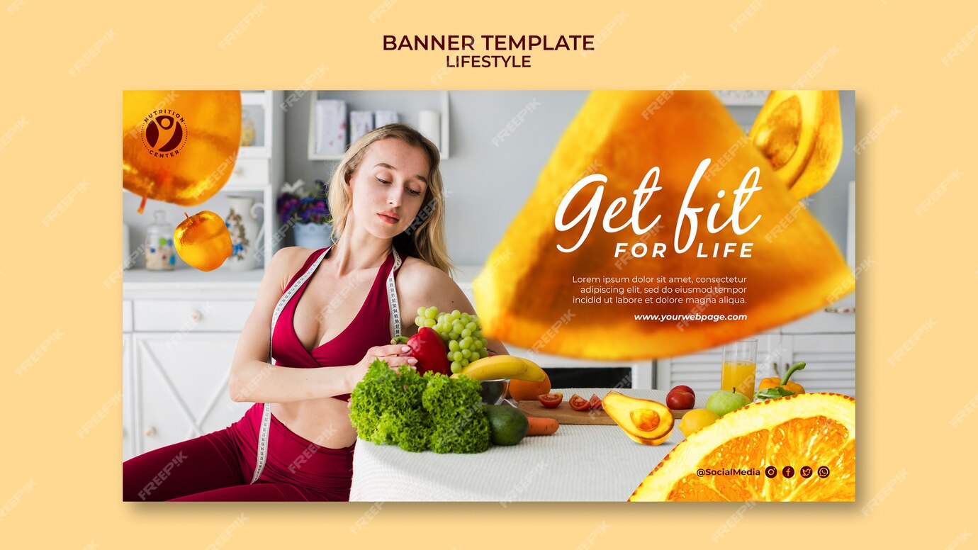 Free Psd Healthy Lifestyle Horizontal Banner