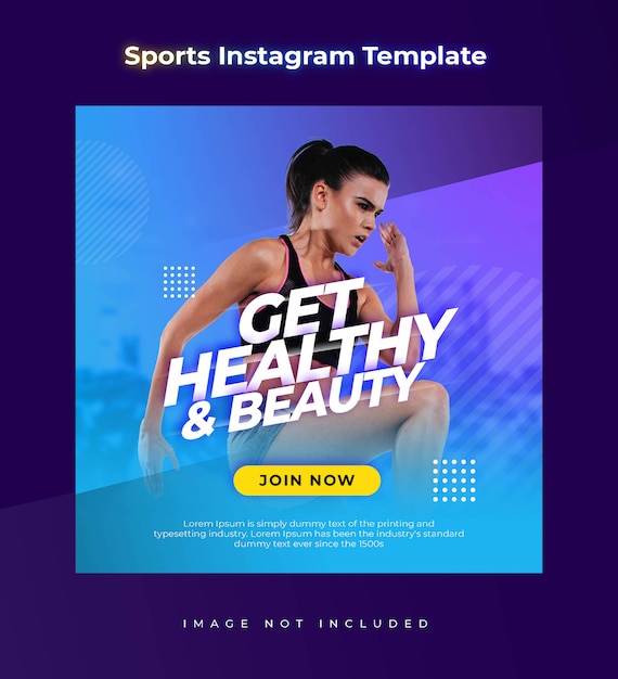Healty & beauty gym instagram template Premium Psd
