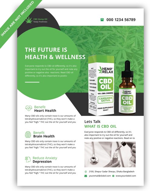 Hemp product flyer Premium Psd