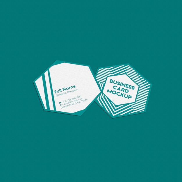 Download Hexagon business card mockup | Premium PSD File