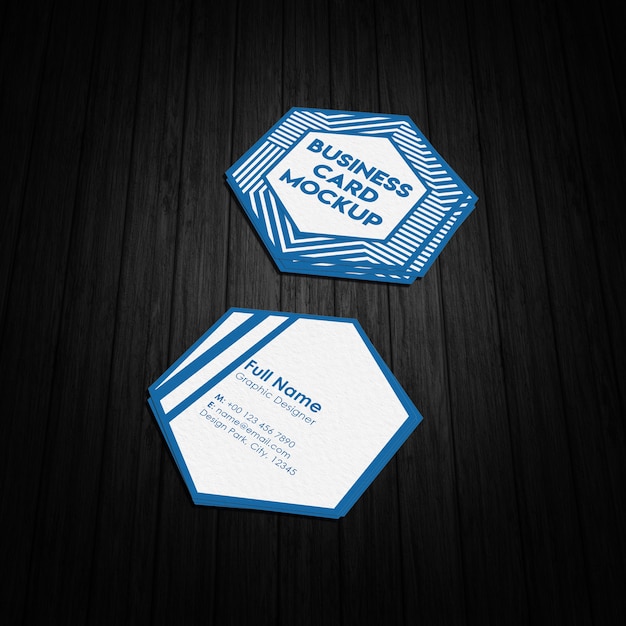 Download Premium Psd Hexagon Business Card Mockup