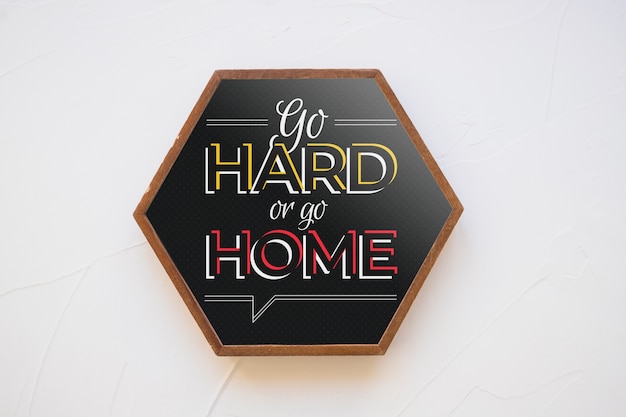 Download Hexagonal frame mockup with quote concept PSD file | Free Download