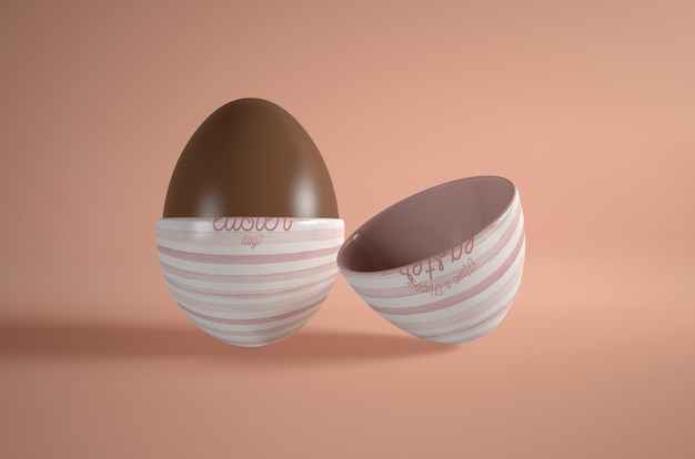 Download Free Psd High Angle Chocolate Egg On Table