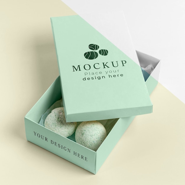 Download Free Psd High Angle Green Bath Bombs And Box