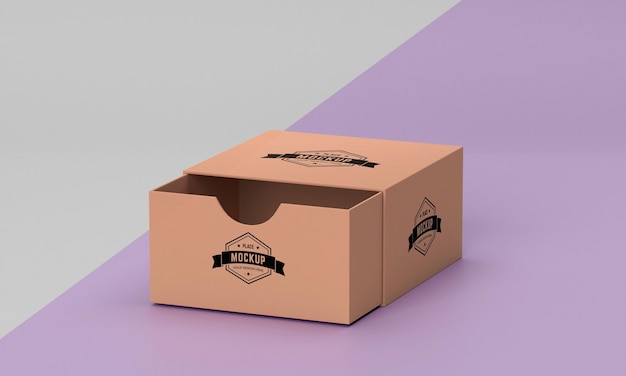 Download Free PSD | High angle of packaging box mock-up