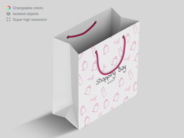 Download Premium Psd High Angle Shopping Paper Bag Mockup Template PSD Mockup Templates