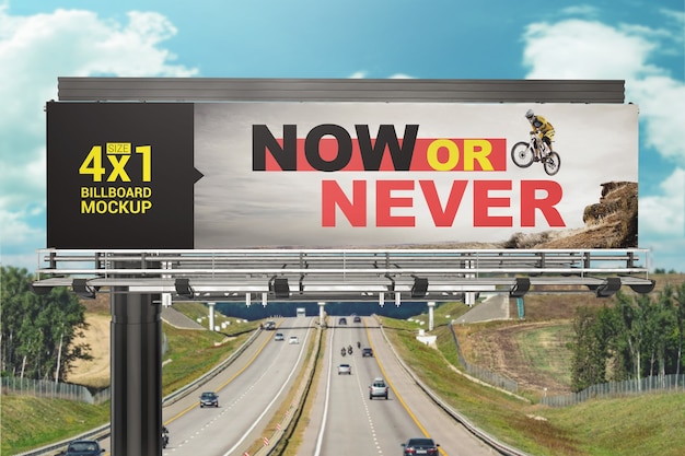 Download Premium PSD | Highway billboard mockup