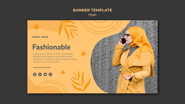 Download Free PSD | Hijab concept banner template