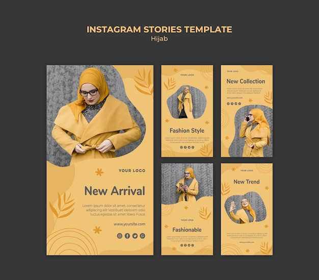 Download Hijab concept instagram stories template | Free PSD File