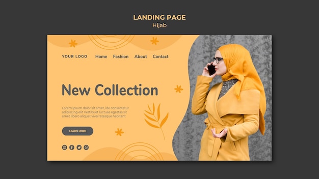 Download Free PSD | Hijab concept landing page template