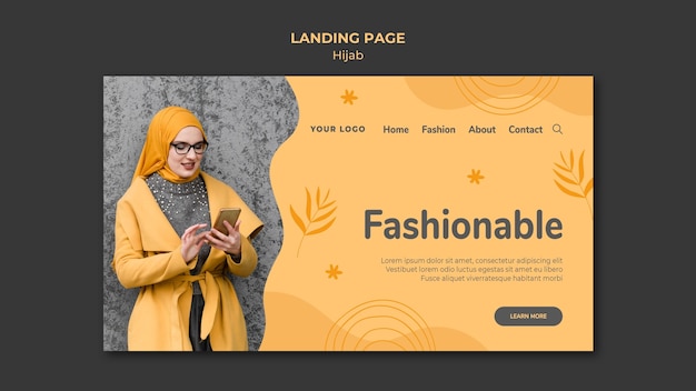 Download Free PSD | Hijab concept landing page template