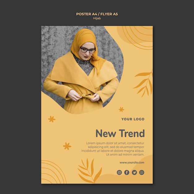 Download Free PSD | Hijab concept poster template