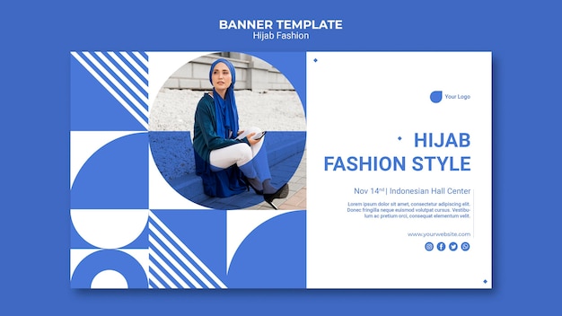Download Free PSD | Hijab fashion horizontal banner template