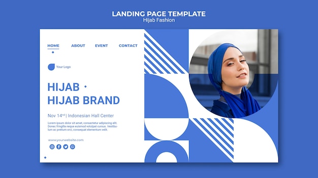 Download Free PSD | Hijab fashion web template