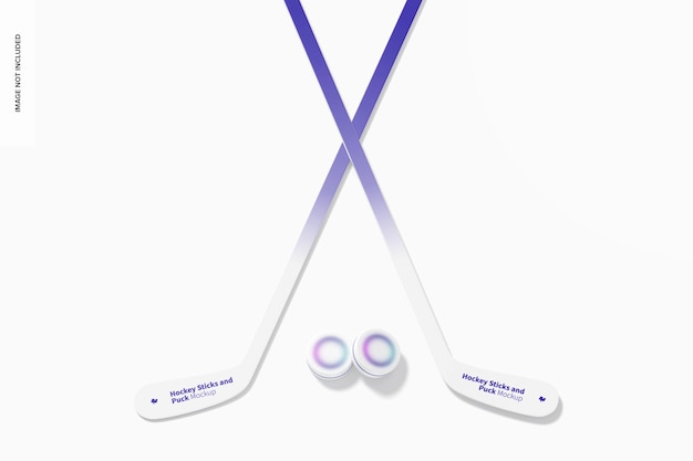 Premium PSD | Hockey sticks and pucks mockup, front view