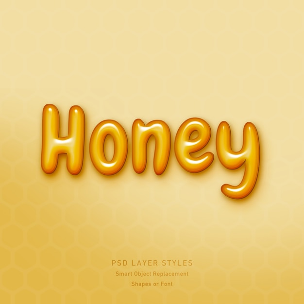 Honey 3d text style effect psd | Premium PSD File