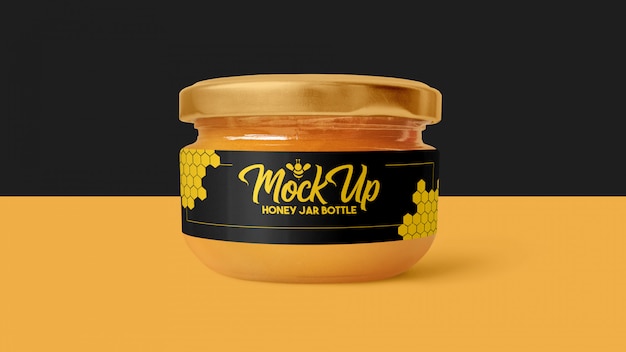 Download Premium Psd Honey Jar Bottle Mockup PSD Mockup Templates