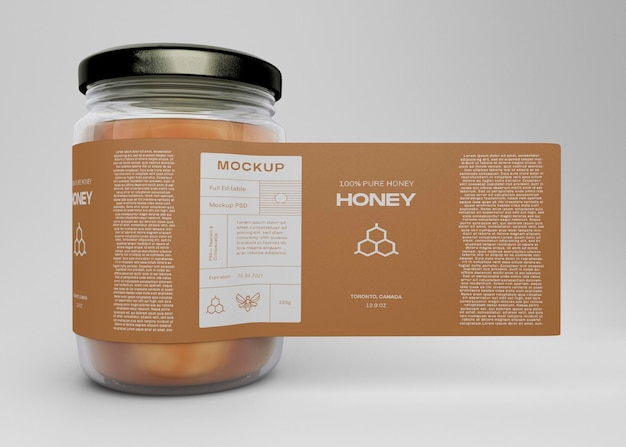 Download Free Psd Honey Jar Mockup