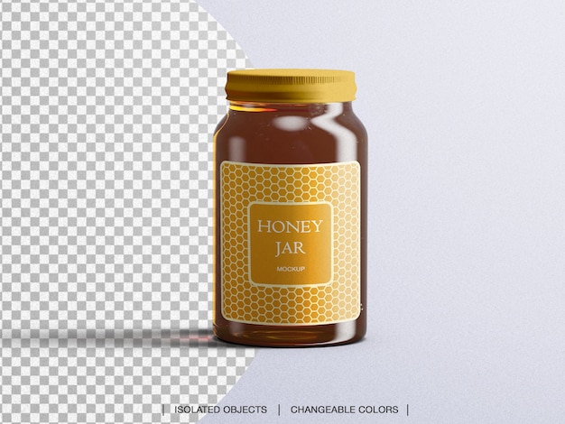 Download Premium PSD | Honey jar packaging glass bottle mockup isolated