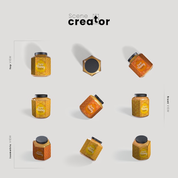 Download Free Psd Honey In Jar View Of Spring Scene Creator