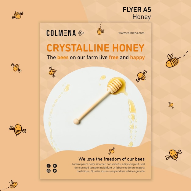 Free Psd Honey Shop Flyer Template