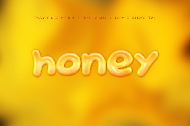 Honey text effect Premium Psd