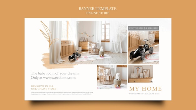  Horizontal banner for home furniture online shop Premium Psd