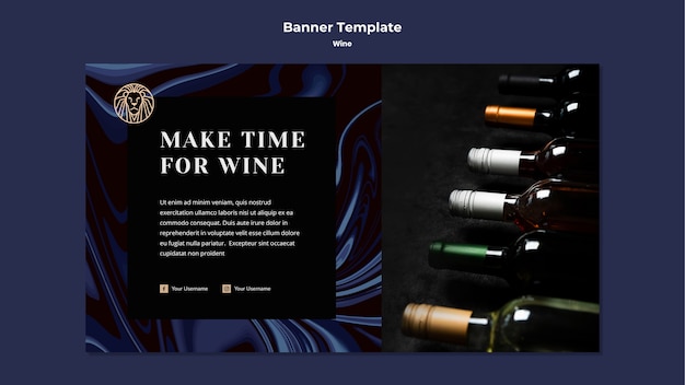 Free PSD  Horizontal  banner  template  for wine business