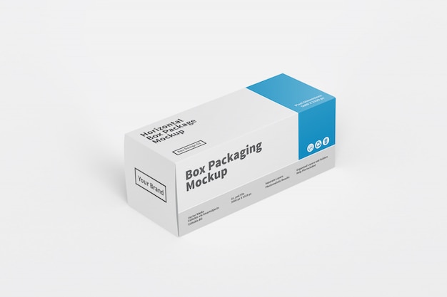 Download Premium PSD | Horizontal box packaging mockup