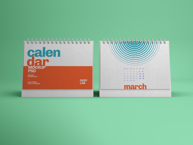 Horizontal desk calendar mockup Premium Psd