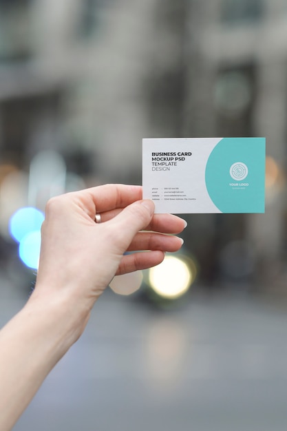 Download Horizontal modern business card mockup | Premium PSD File