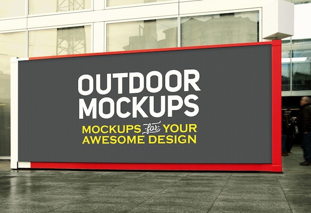 Download Horizontal outdoor panel mock up PSD file | Free Download PSD Mockup Templates