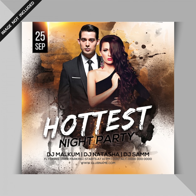 Hot night party flyer Premium Psd