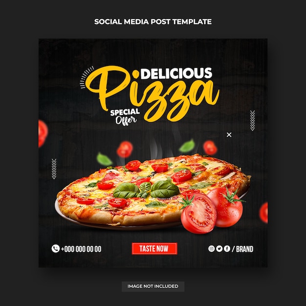 Premium PSD | Hot pizza social media post