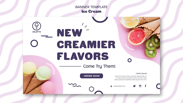 Free PSD | Ice cream banner template