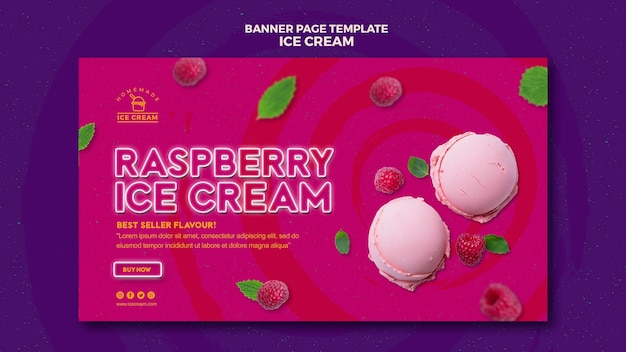 Free PSD | Ice cream banner theme